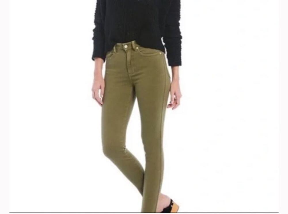 Free people woman's size 28 green skinny jeans ankle basic fall